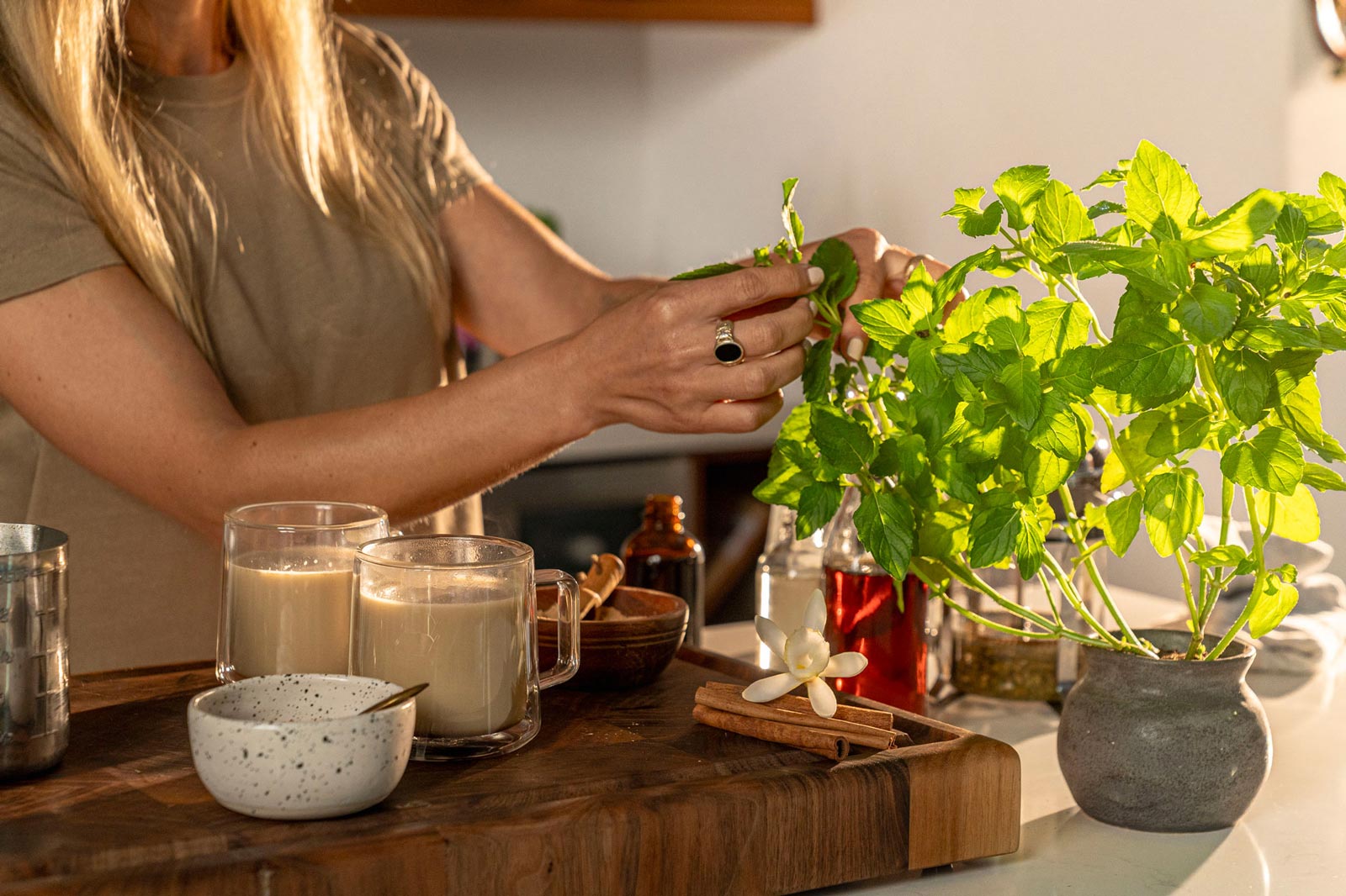 Adaptogenic Peppermint Yerba Mate Latte