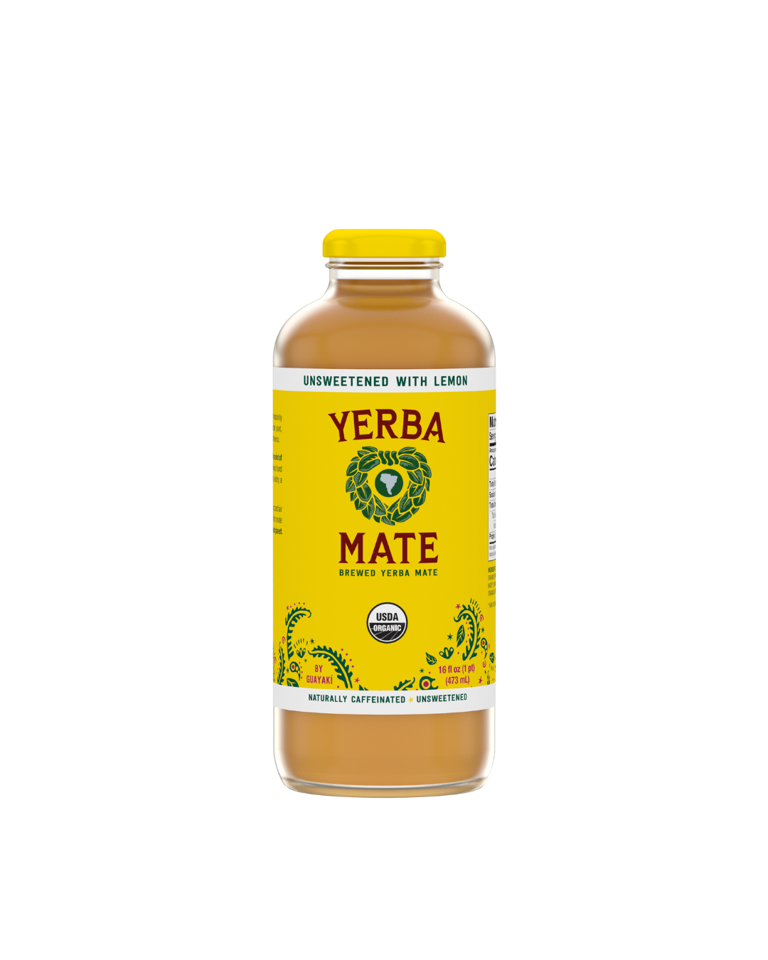 Organic Brewed Yerba Mate, Unsweetened Lemon