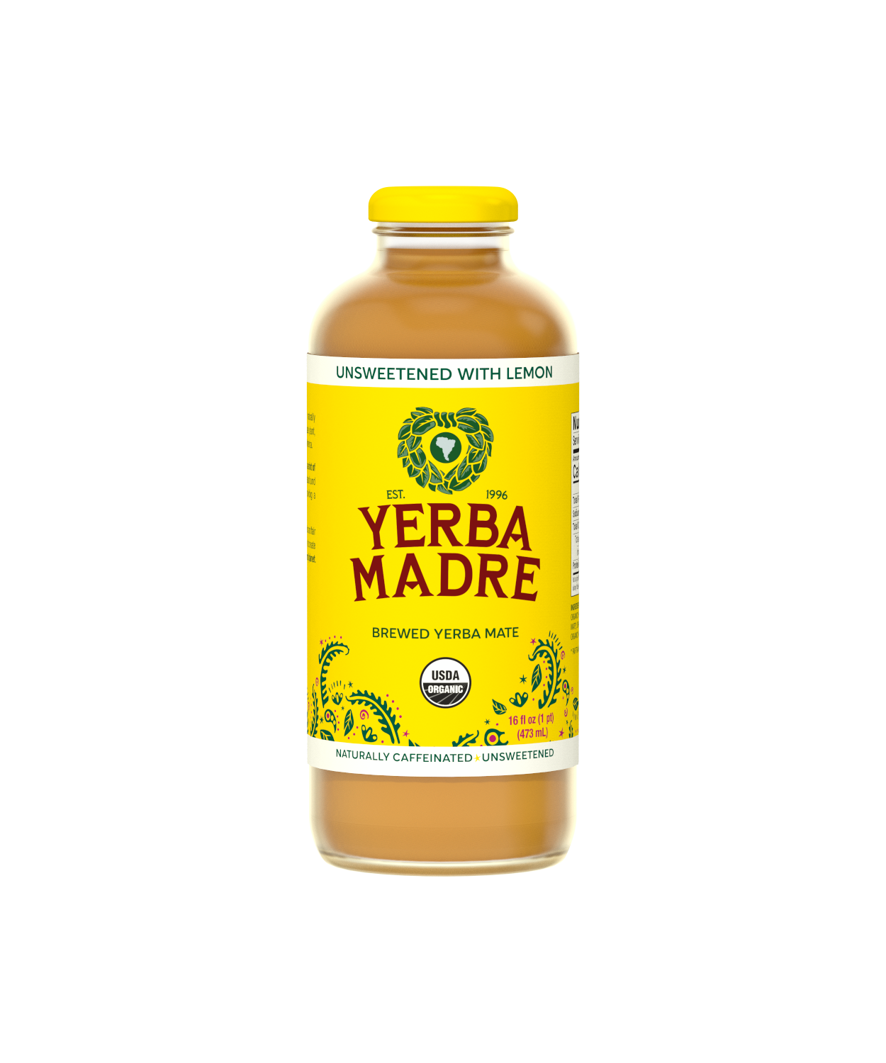 Organic Brewed Yerba Mate, Unsweetened Lemon