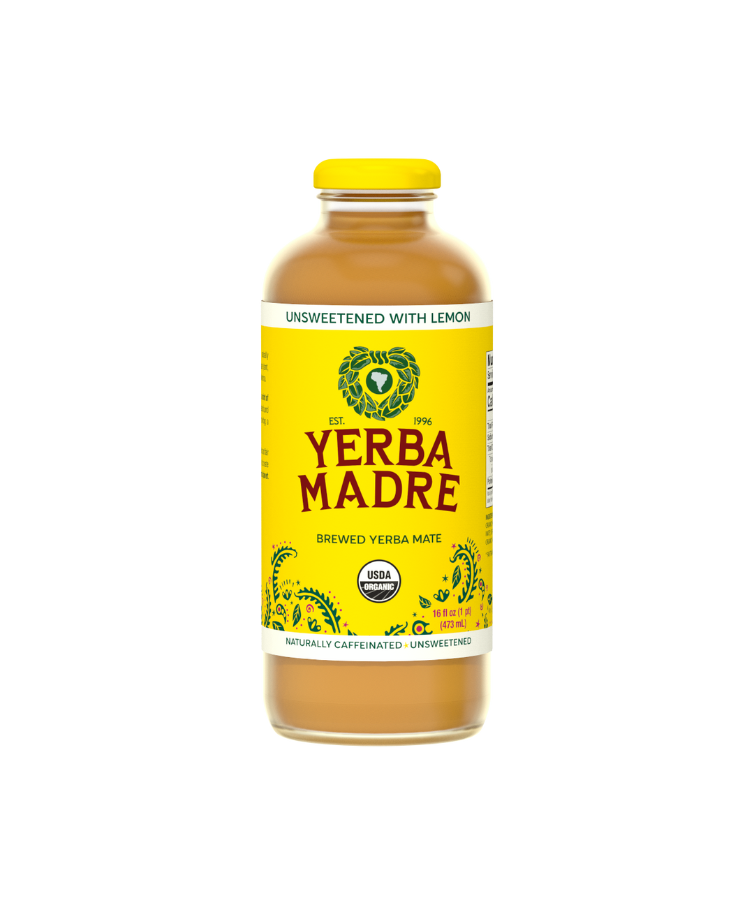 Organic Brewed Yerba Mate, Unsweetened Lemon